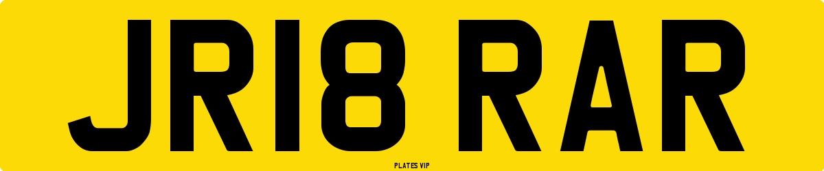 JR18 RAR Number Plate