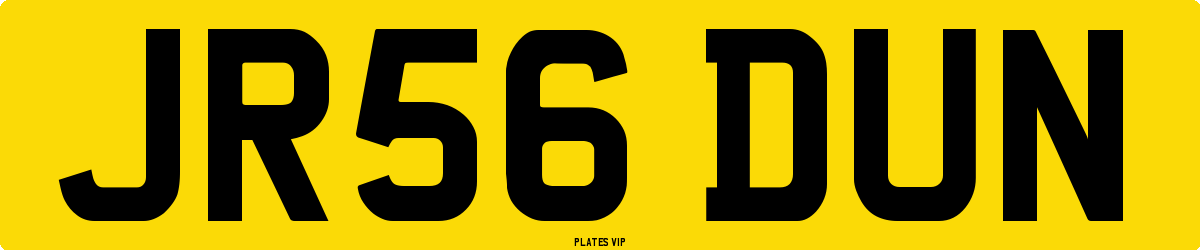 JR56 DUN Number Plate