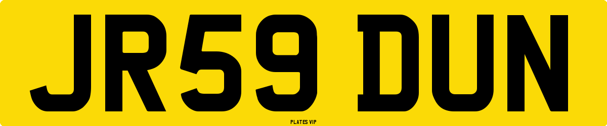 JR59 DUN Number Plate