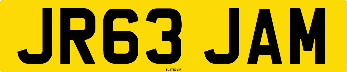 JR63 JAM Number Plate
