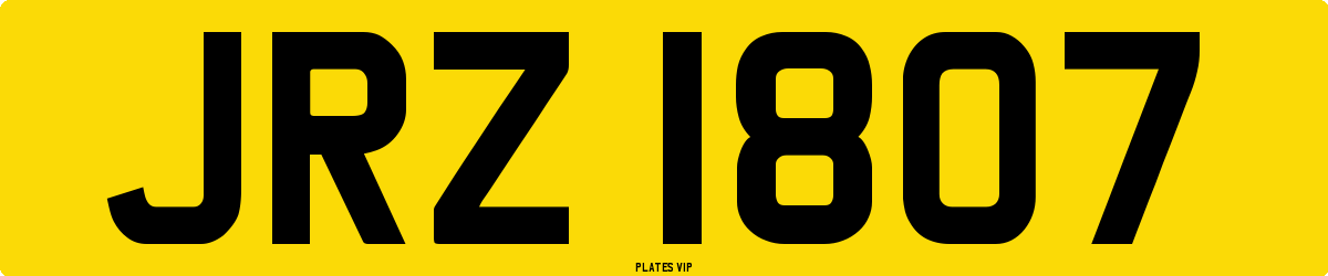 JRZ 1807 Number Plate