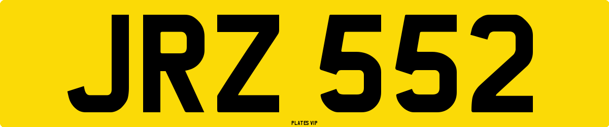 JRZ 552 Number Plate