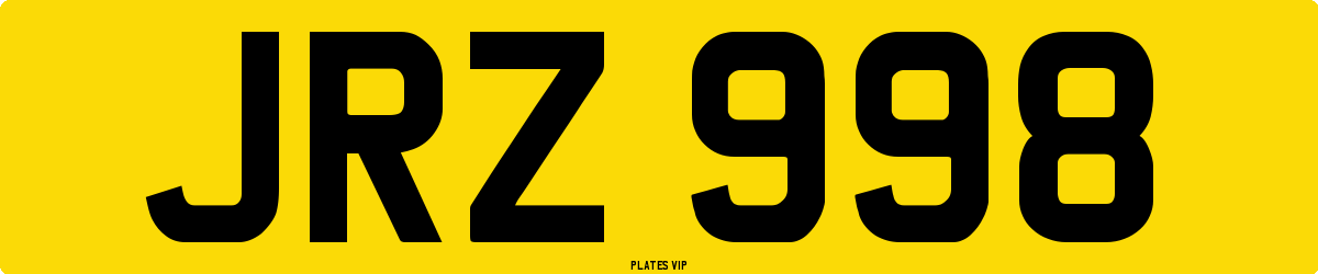JRZ 998 Number Plate
