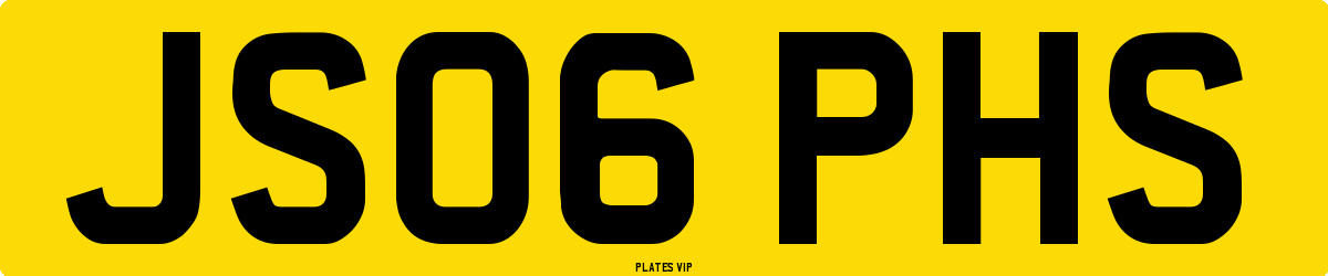 JS06 PHS Number Plate