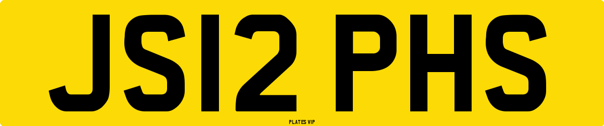 JS12 PHS Number Plate