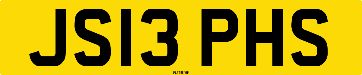 JS13 PHS Number Plate