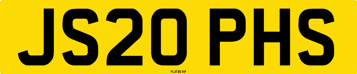 JS20 PHS Number Plate