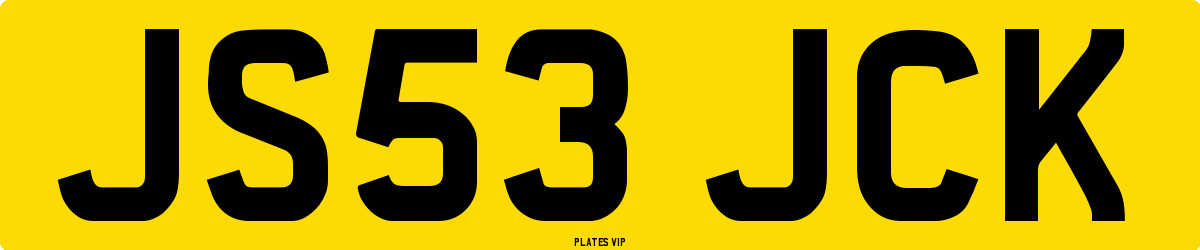 JS53 JCK Number Plate