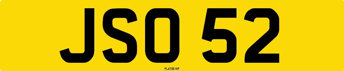 JSO 52 Number Plate