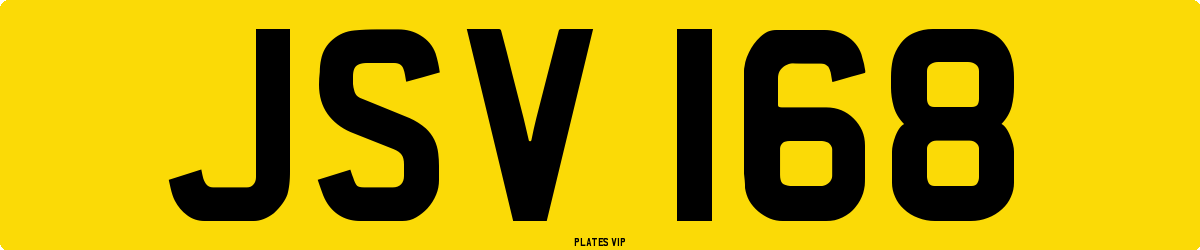 JSV 168 Number Plate