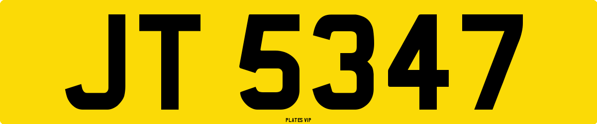 JT 5347 Number Plate