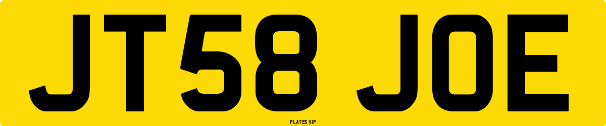 JT58 JOE Number Plate