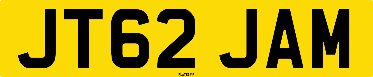 JT62 JAM Number Plate