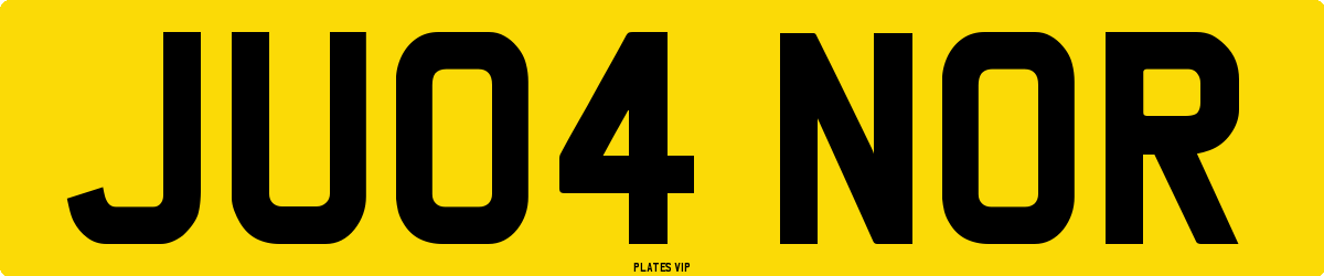 JU04 NOR Number Plate