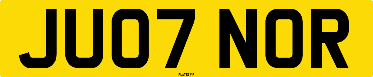 JU07 NOR Number Plate
