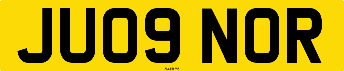 JU09 NOR Number Plate