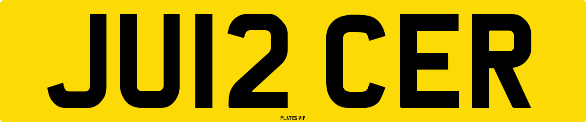 JU12 CER Number Plate