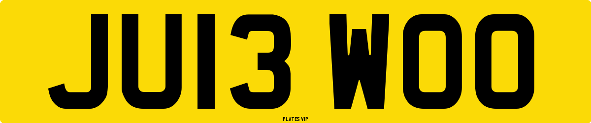 JU13 W00 Number Plate