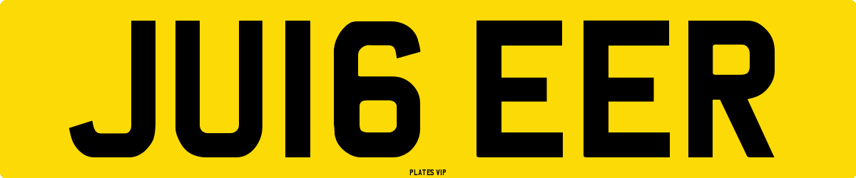 JU16 EER Number Plate