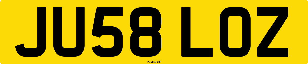 JU58 LOZ Number Plate