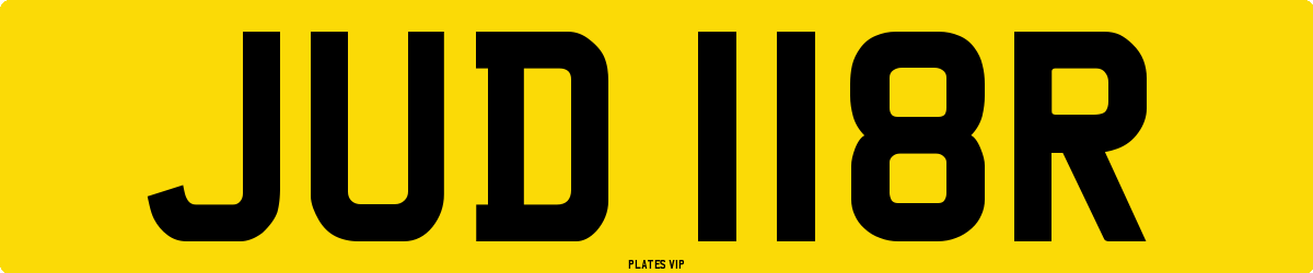 JUD 118R Number Plate
