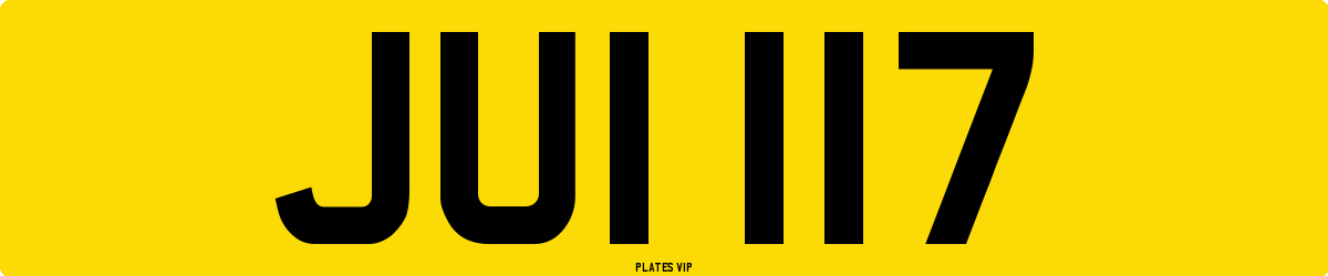 JUI 117 Number Plate