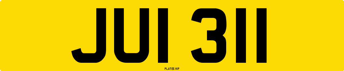 JUI 311 Number Plate