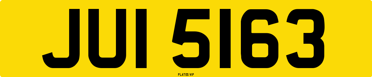JUI 5163 Number Plate