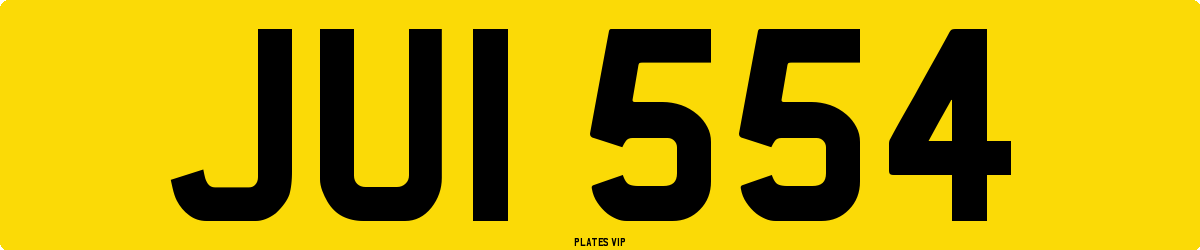 JUI 554 Number Plate
