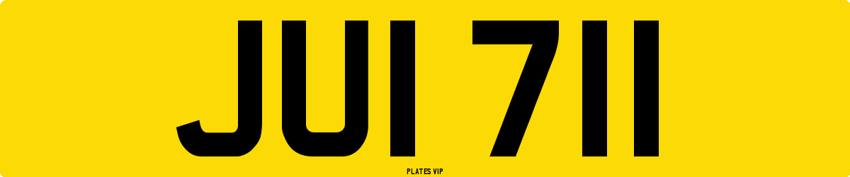 JUI 711 Number Plate