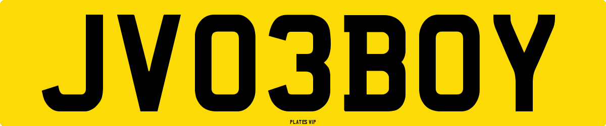 JV 03 BOY Number Plate