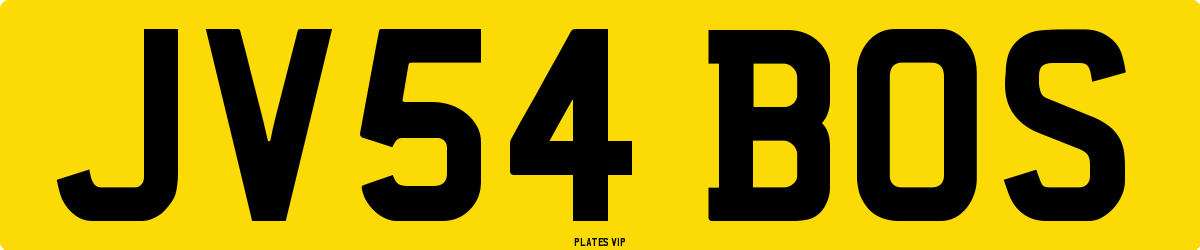 JV54 BOS Number Plate