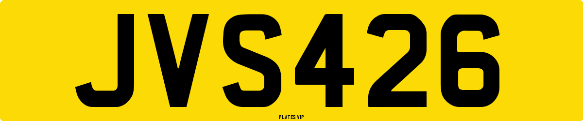 JVS426 Number Plate