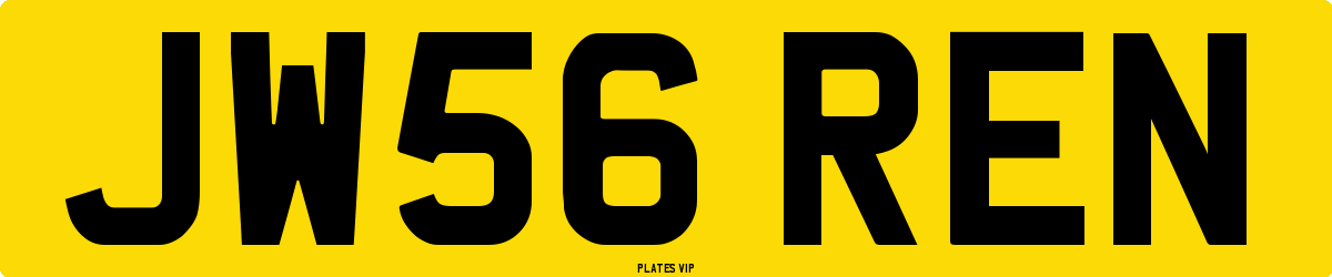 JW56 REN Number Plate
