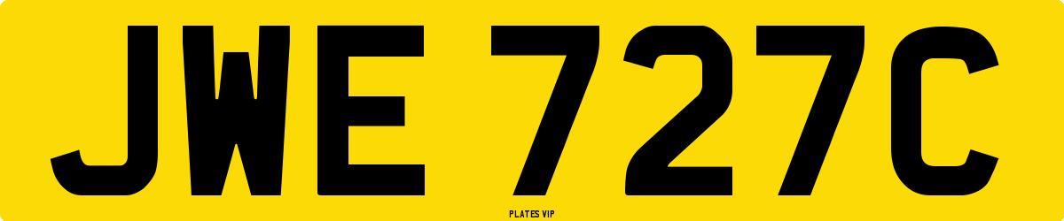 JWE 727C Number Plate