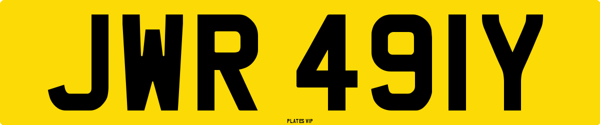 JWR 491Y Number Plate