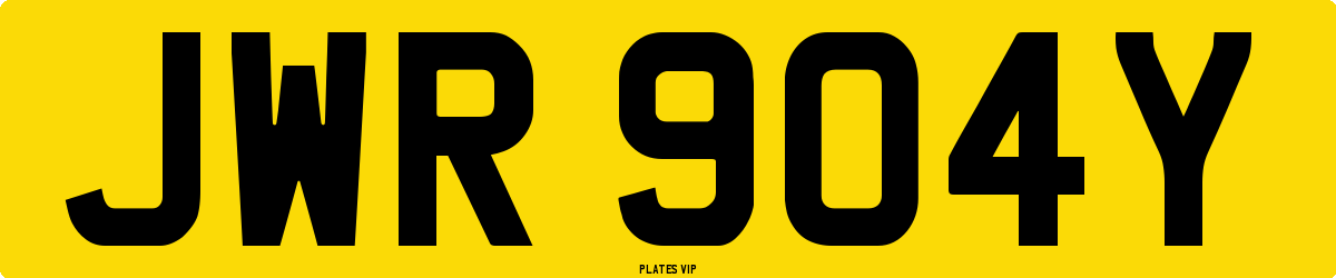 JWR 904Y Number Plate