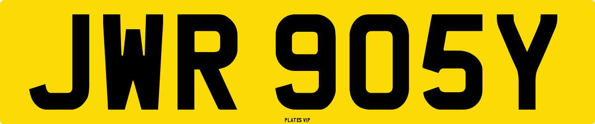JWR 905Y Number Plate