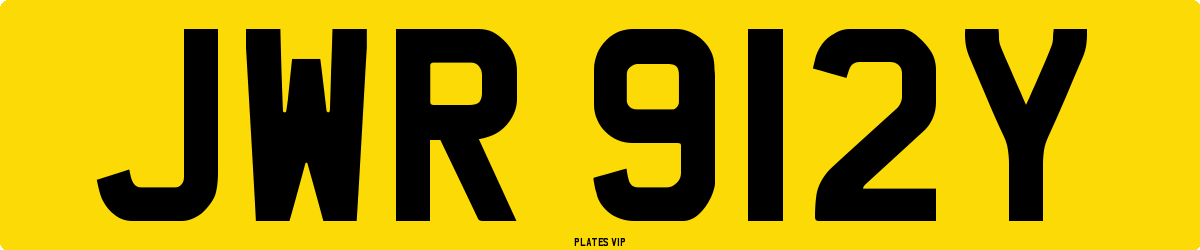 JWR 912Y Number Plate