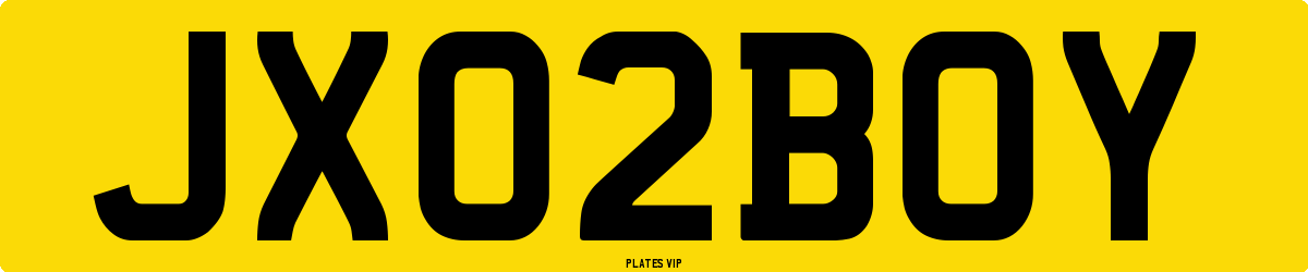 JX 02 BOY Number Plate