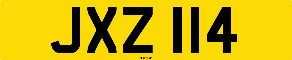 JXZ 114 Number Plate