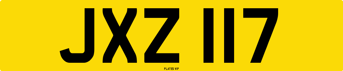 JXZ 117 Number Plate