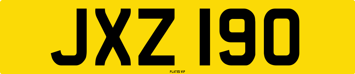 JXZ 190 Number Plate
