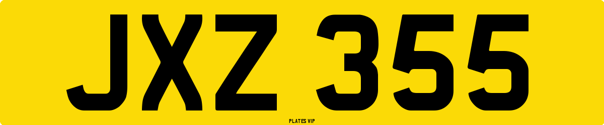 JXZ 355 Number Plate
