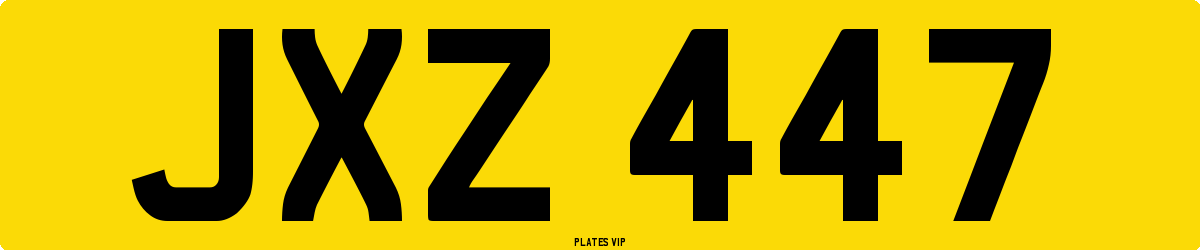 JXZ 447 Number Plate
