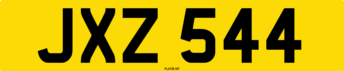 JXZ 544 Number Plate