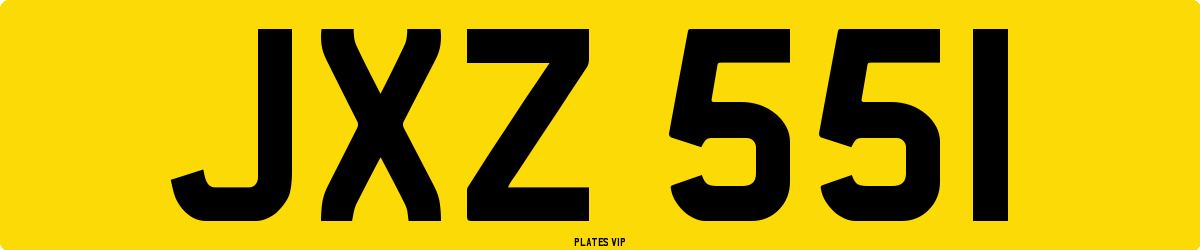 JXZ 551 Number Plate