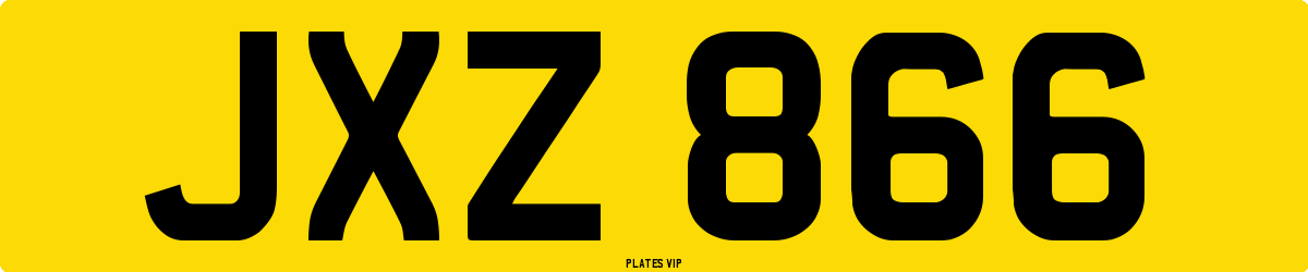JXZ 866 Number Plate