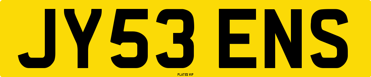 JY53 ENS Number Plate