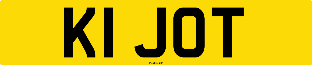 K1 JOT Number Plate